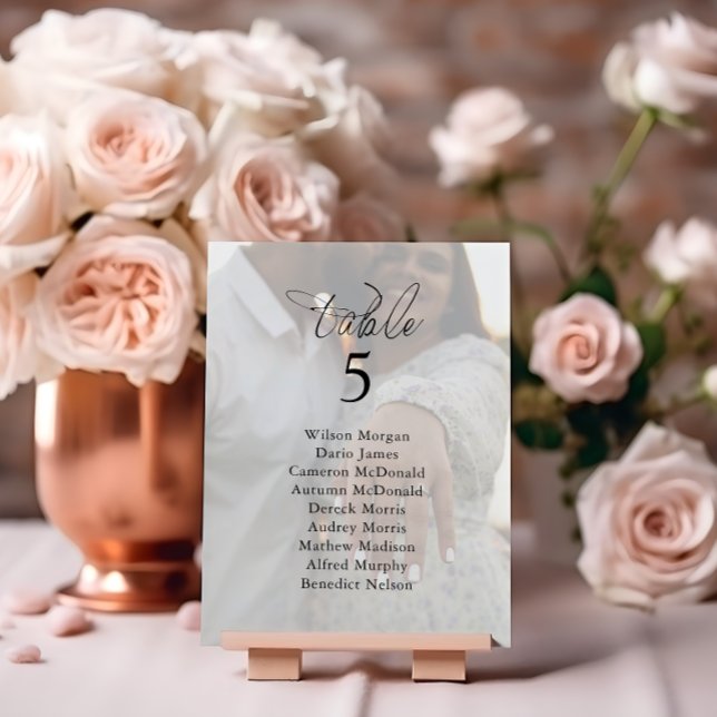 Elégant Mariage photo carte de table (Créateur téléchargé)