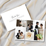 Elégant mariage photo Collage Carte de remerciemen<br><div class="desc">Célébrez votre journée spéciale avec notre Carte de remerciements de collage photo de mariage élégant. Ce carte de remerciements magnifiquement conçu vous permet de présenter un collage de vos souvenirs mariages préférés tout en exprimant votre gratitude à vos invités. Le design élégant et sophistiqué impressionnera vos destinataires et servira de...</div>