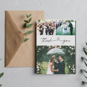 Élégant Mariage photo de script Merci