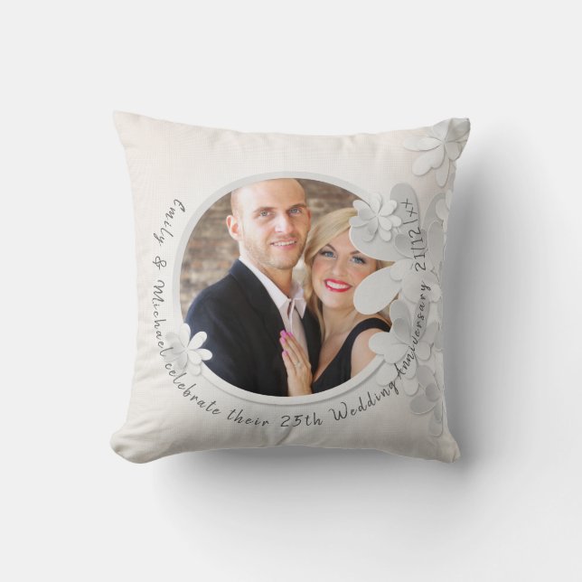 Élégant Mariage PHOTO ou Coussin Anniversaire Pers (Recto)