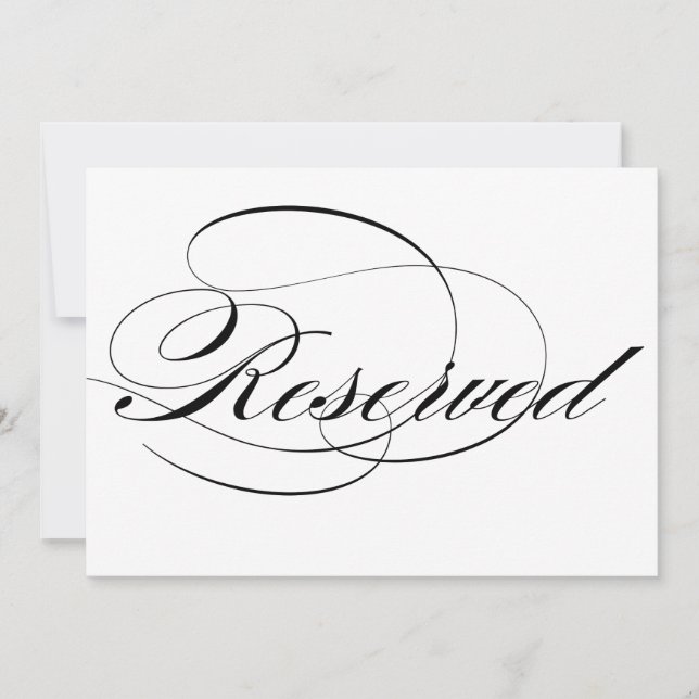 Élégant mariage réservé écriture calligraphique no (Devant)