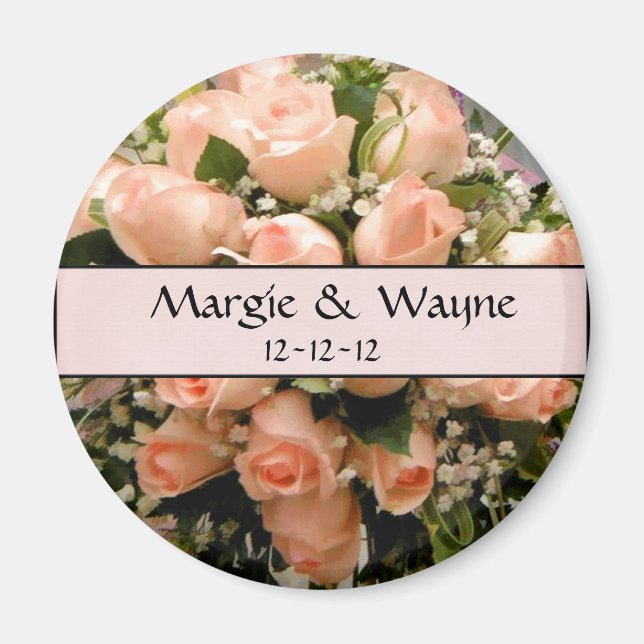 ÉLÉGANT MARIAGE ROSE FAVORISANT MAGNET (Devant)