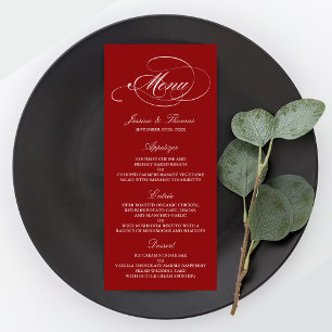 Élégant Mariage Rouge Et Blanc Modèles Menu