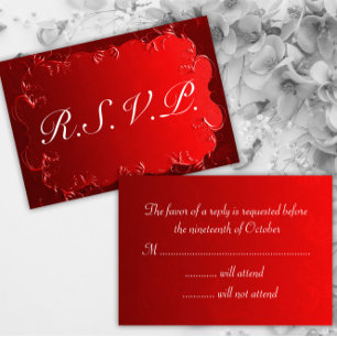 Elégant mariage rouge RSVP