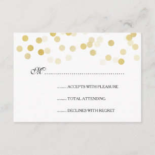Elégant Mariage RSVP Faux Gold Foil Parties scinti