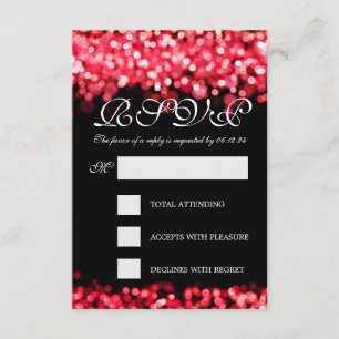 Elégant Mariage RSVP lumières rouges