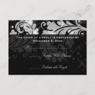 Elégant mariage RSVP Silver Parties scintillant Fl