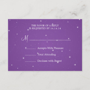 Elégant Mariage RSVP Sparkling Chaîne pourpre