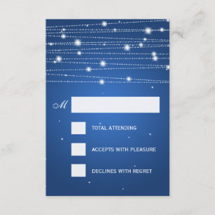 Elégant Mariage RSVP Sparkling Lines Sapphire Blue