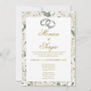 Élégant mariage sonnerie Invitation en espagnol