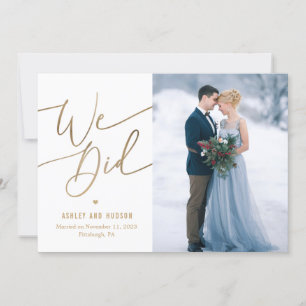 Élégant Mariage tactile Faire-part Elopement