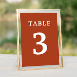Élégant Mariage Terractotta Numéro de table<br><div class="desc">Elégant numéro de table mariage en terre cuite. Personnalisez le nombre et ajoutez autant de tables que vous le souhaitez. Pour plus de produits correspondants veuillez vérifier nos collections.</div>