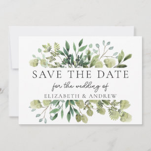Elégant Mariage Verdoyant Enregistrer La Carte Pla