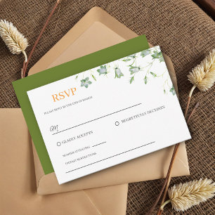 Elégant mariage vert d'olive florale RSVP