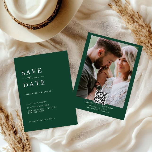 Élégant mariage vert émeraude Enregistrer la date (Créateur téléchargé)