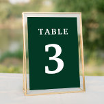 Élégant Mariage vert émeraude Numéro de table<br><div class="desc">Elégant numéro de table de mariage vert émeraude. Personnalisez le nombre et ajoutez autant de tables que vous le souhaitez. Pour plus de produits correspondants veuillez vérifier nos collections.</div>