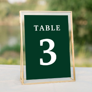 Élégant Mariage vert émeraude Numéro de table