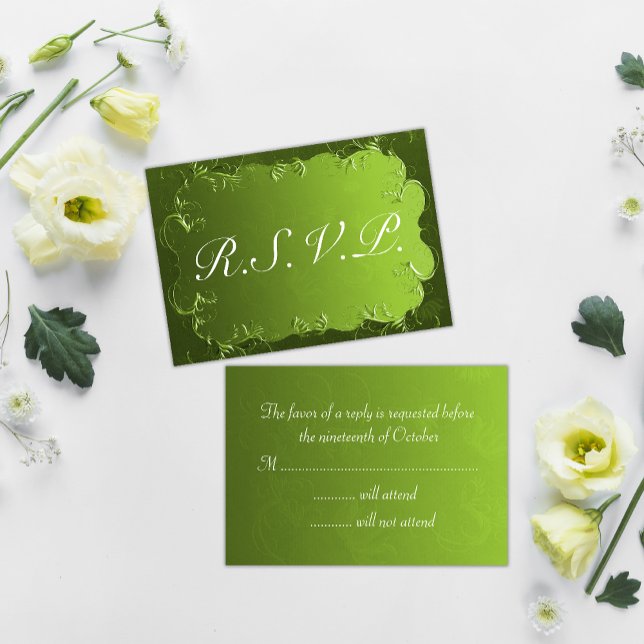 Elégant mariage vert RSVP (Créateur téléchargé)