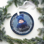 Elégant Marine Aquarelle Encre & Bijoux Photo Wrea<br><div class="desc">Notre joyau d'or étoilé collection de Noël abstraite nuit d'hiver capture une opulence royale avec une touche abstraite moderne. Des bleus marine, des bijoux dorés et bleus et des touches de bleu créent une ambiance élégante pour la nuit d'hiver. Design dispose d'une seule mise en page photo pour afficher votre...</div>