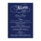 Elégant Marine Bleu Et Blanc Mariage Menu Modèles