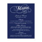Elégant Marine Bleu Et Blanc Mariage Menu Modèles