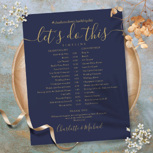 Elegant Marine Blue Gold Mariage Horaire