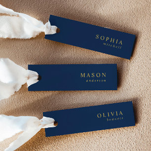 Elegant Marine et Gold Mariage Nom Cartes de lieu