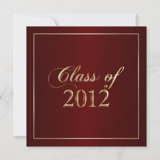 Élégant Maroon and Gold Class of 2012 Invitation