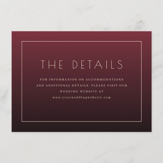 Elegant Maroon Minimalist Invitation (Devant)