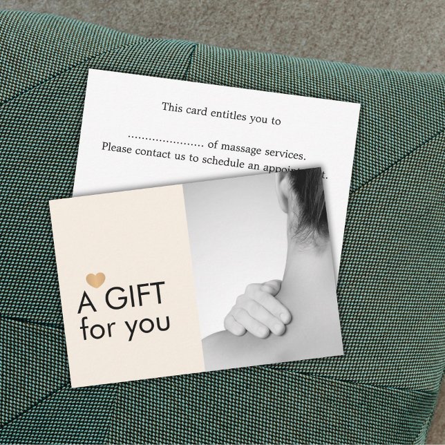 Elégant Massage Thérapiste Photo Pastel Gold Heart (Créateur téléchargé)