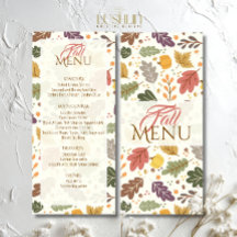 Élégant Menu Automnal à Feuilles Plates
