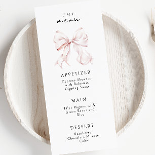 Élégant menu Bow rose