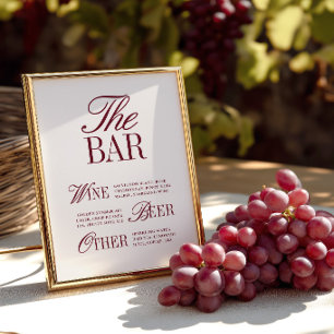 Élégant Menu de Bar Vintage Ivoire Panneau de Mari