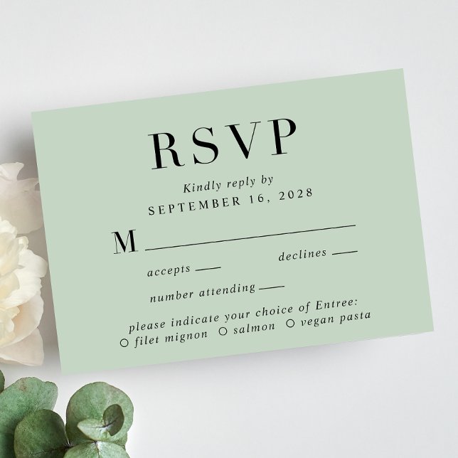 Élégant menu de mariage Choix carte RSVP (Créateur téléchargé)