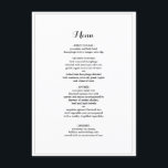 Élégant menu de Mariage frontalier minimaliste<br><div class="desc">Elégant menu de dîner minimaliste Bordure noire et blanche Mariage - N'hésitez pas à customiser et personnaliser ce menu de mariage simple et élégant. Les options de modification sont disponibles.</div>