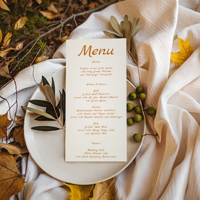Élégant Menu de Mariage Minimaliste (Créateur téléchargé)
