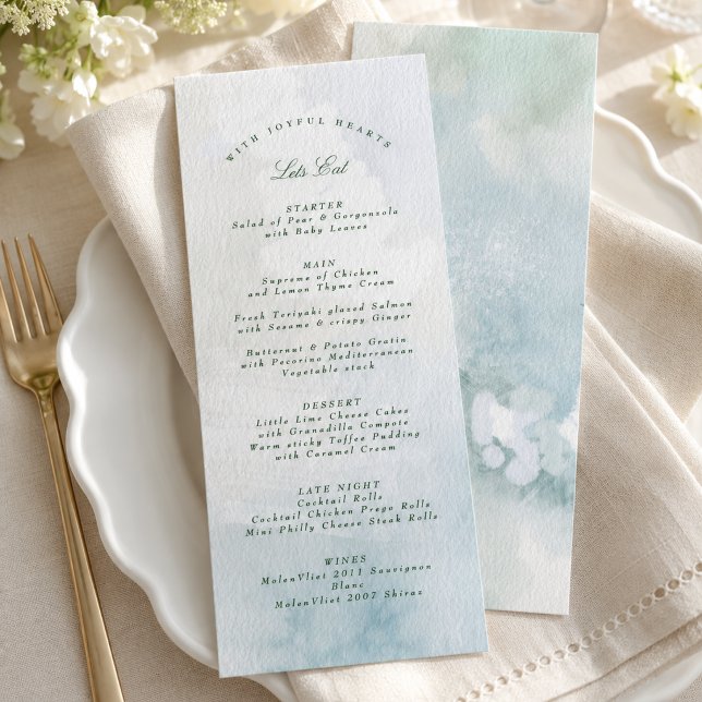 Élégant Menu de Mariage Paysage Aquarelle (Créateur téléchargé)