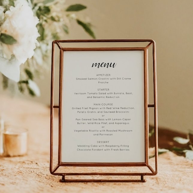 Elégant menu de mariage personnalisé Modèle Crème  (Créateur téléchargé)