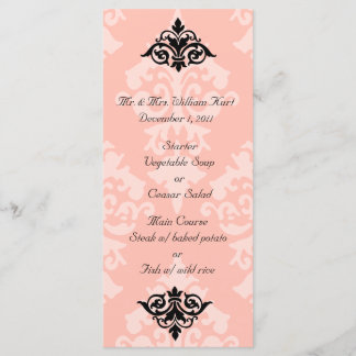 Elégant menu de réception Damask