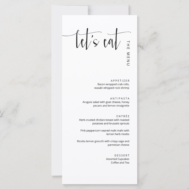 Elégant menu du Merci du dîner moderne (Devant)