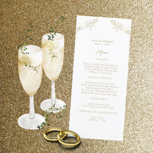 Élégant menu long Gold & White