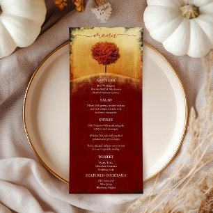 Élégant menu Mariage de l'arbre d'automne