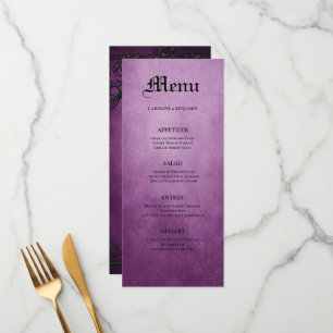 Élégant menu Mariage d'halloween gothique