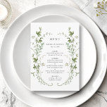 Élégant menu Mariage Fleur sauvage aquarelle<br><div class="desc">Cet élégant menu de mariage propose de beaux fleurs sauvages aquarellés peints à la main, disposés comme une couronne, parfaits pour le printemps, l'été ou les mariages de automne. Pour une personnalisation plus avancée de cette conception, cliquez sur le BOUTON OUTIL DESIGN BLEU ci-dessus ! Des articles correspondants sont également...</div>