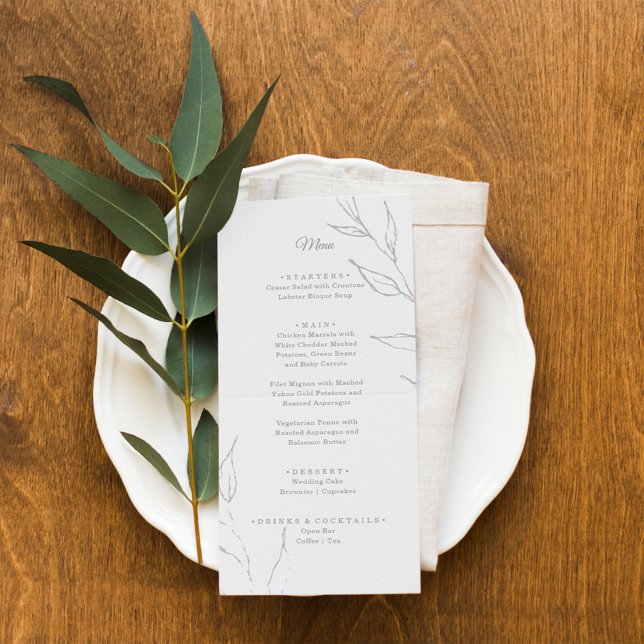 Élégant menu Mariage Floral (Créateur téléchargé)