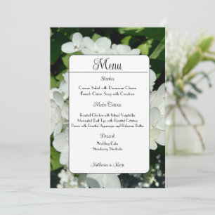 Elégant menu Mariage Hydrangea Blanc