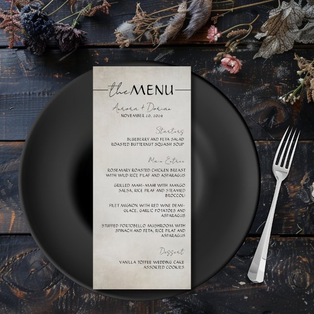 Élégant menu Mariage minimal de typographie (Créateur téléchargé)