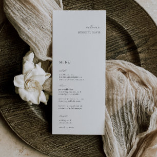 Élégant menu Mariage minimaliste