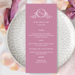 Élégant menu Mariage rose monogramme<br><div class="desc">Dégustez vos invités avec ce beau menu mariage rose, avec un élégant monogramme botanique dessiné à la main avec les initiales du couple. Facile à remplir dans le modèle avec vos détails et menu et commander vos impressions! Une partie de notre collection "Mauve Pink Watercolor Botanical Monogram Mariage" avec une...</div>