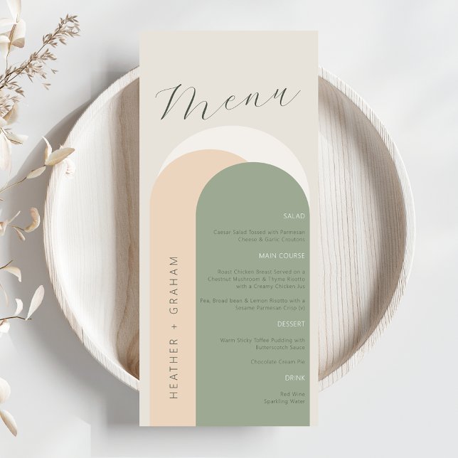 Élégant menu Mariage Sage Green (Créateur téléchargé)